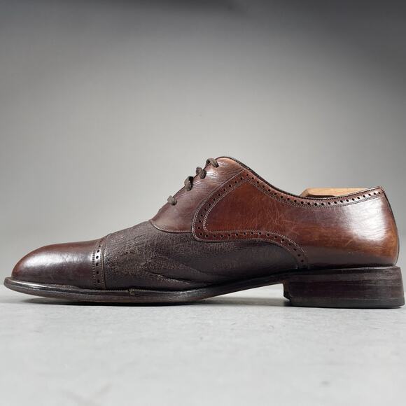 Mezlan Nicola Men's Size 10.5 M Brown Leather Cap Toe Lace-Up Oxford Dress Shoes - Picture 7 of 10